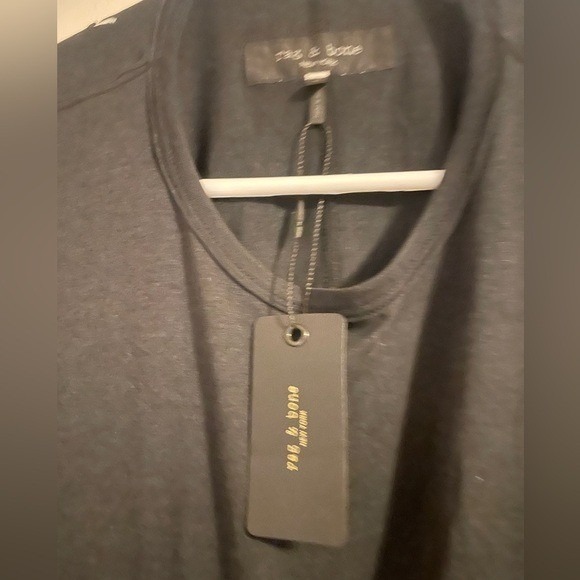 New With Tags Flaw Rag & Bone Classic Black Men's Short Sleeve Shirt Medium - Picture 7 of 10